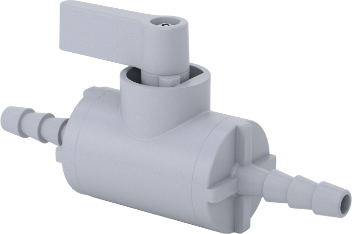 Koyu Gri PVC Açma/Kapama Vanası, 1/4" Boru İç Çapı için Dikenli Bağlantı Elemanları ile