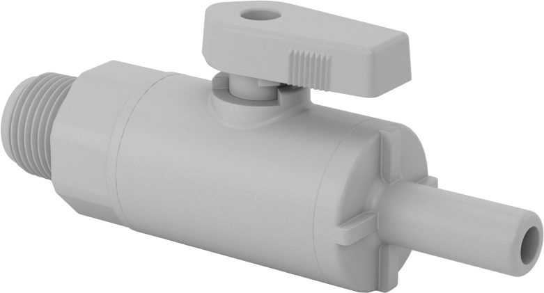 Koyu Gri PVC Açma/Kapama Vanası, 3/8 NPT Erkek, 3/8" Boru Dış Çapı Push-Connect