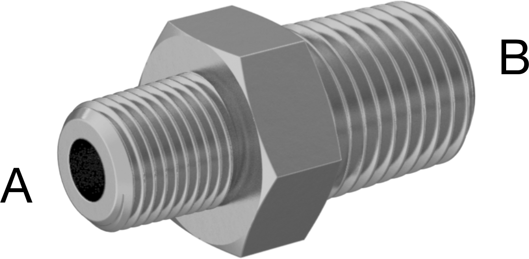 Aşırı Basınçlı Pirinç Dişli Boru Bağlantı Parçası, Düz Redüktör, 1/4 x 1/8 NPTF Erkek