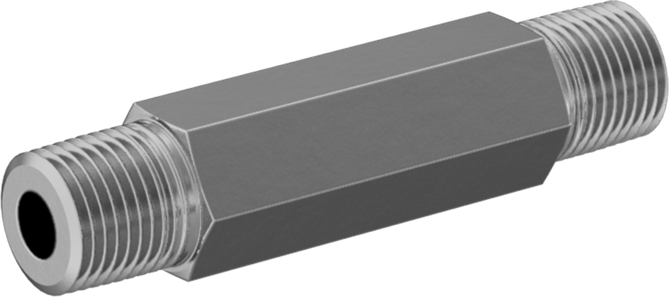 Aşırı Basınçlı Pirinç Dişli Boru Bağlantı Parçası, Düz Konektör, 1/8 NPTF Erkek, 2" Uzunluk