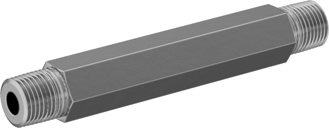Aşırı Basınçlı Pirinç Dişli Boru Bağlantı Parçası, Düz Konektör, 1/8 NPTF Erkek, 3" Uzunluk