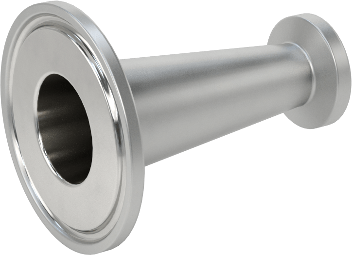 Ekstra Parlak Metal Hızlı Kelepçeli Boru Bağlantısı, Sıhhi, 1“ x 1/2” Dış Çaplı Boru için Redüktör, 2-1/2" Uzunluk