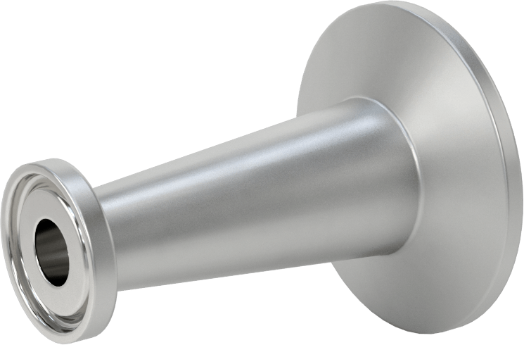 Ekstra Parlak Metal Hızlı Kelepçeli Boru Bağlantısı, Sıhhi, 1“ x 1/2” Dış Çaplı Boru için Redüktör, 2-1/2" Uzunluk