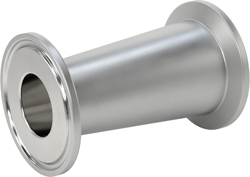 Ekstra Parlak Metal Hızlı Kelepçeli Boru Bağlantısı, Sıhhi, 1-1/2“ x 1” Dış Çaplı Boru için Redüktör, 3" Uzunluk