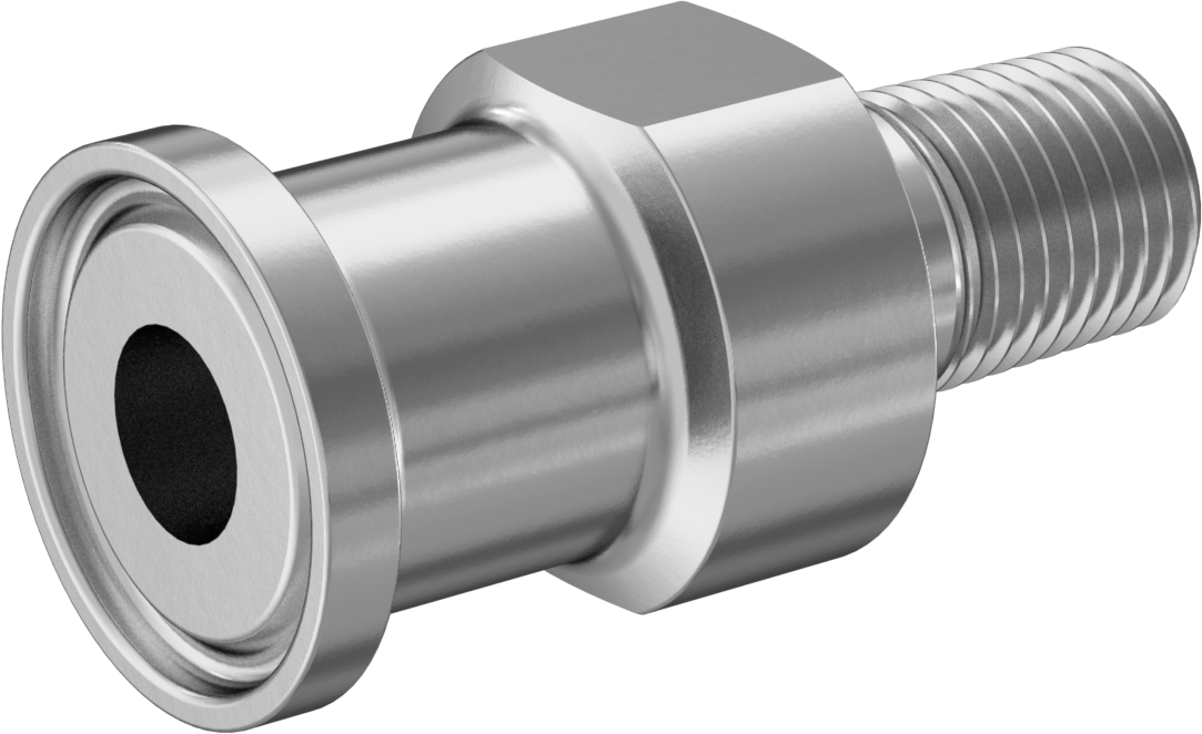 Ekstra Parlak Metal Hızlı Kelepçeli Boru Bağlantısı, Sıhhi, 1/2" Dış Çaplı Boru x 1/4 NPT Erkek Dişli Adaptör