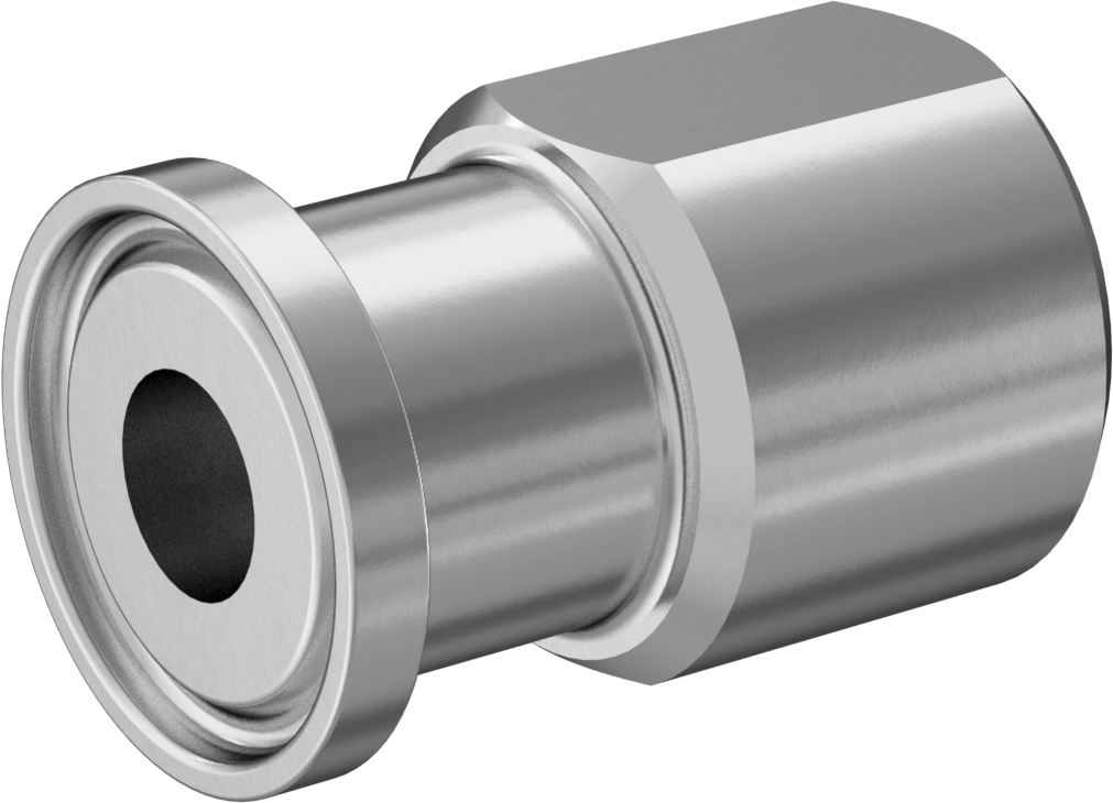 Ekstra Parlak Metal Hızlı Kelepçeli Boru Bağlantısı, Sıhhi, 1/2" Boru Dış Çapı x 1/4 NPT Dişi için Adaptör