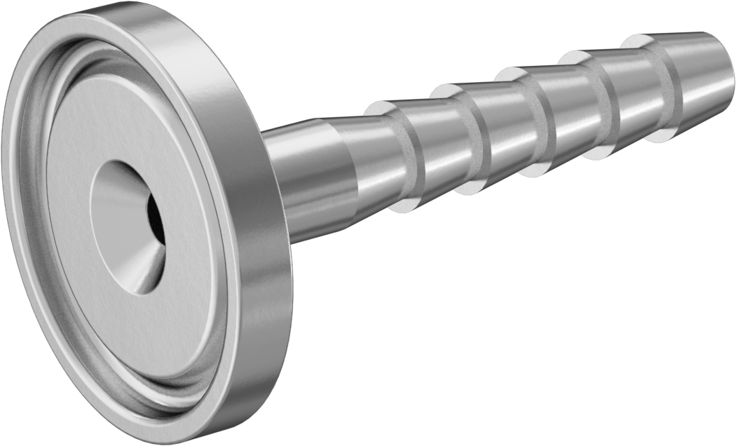 Ekstra Parlak Metal Hızlı Kelepçeli Boru Bağlantısı, Sıhhi, 1/2“ Dış Çaplı Boru x 1/4” İç Çaplı Hortum için Dikenli