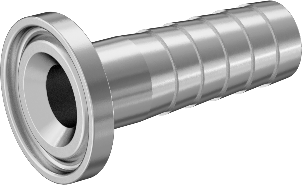 Ekstra Parlak Metal Hızlı Kelepçeli Boru Bağlantısı, Sıhhi, 3/4“ Boru Dış Çapı x Dikenli için 3/8” Hortum İç Çapı