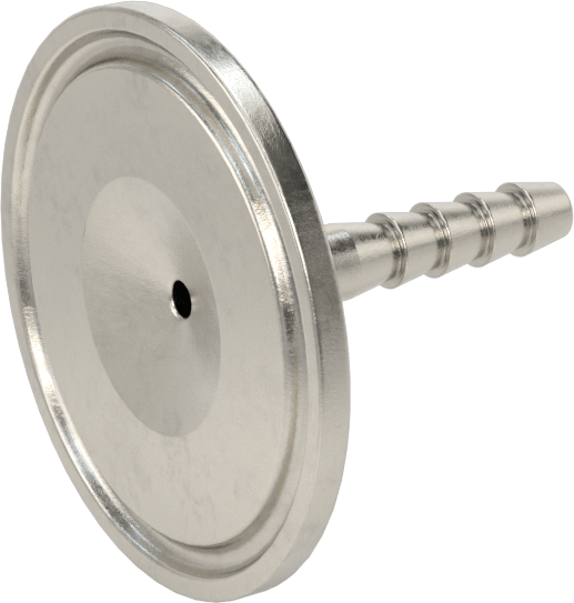 Ekstra Parlak Metal Hızlı Kelepçeli Boru Bağlantısı, Sıhhi, 1" Boru Dış Çapı için, 1/4" Hortum İç Çapı için Dikenli Uç