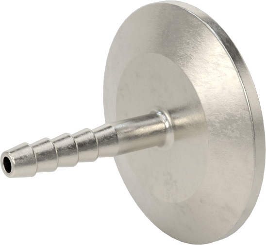 Ekstra Parlak Metal Hızlı Kelepçeli Boru Bağlantısı, Sıhhi, 1" Boru Dış Çapı için, 1/4" Hortum İç Çapı için Dikenli Uç