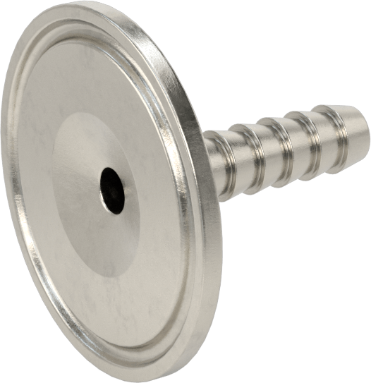 Ekstra Parlak Metal Hızlı Kelepçeli Boru Bağlantısı, Sıhhi, 1" Boru Dış Çapı için, 3/8" İç Çaplı Hortum için Çivili Uç