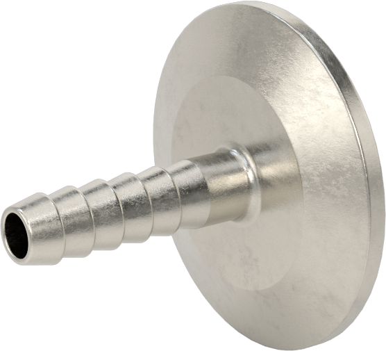 Ekstra Parlak Metal Hızlı Kelepçeli Boru Bağlantısı, Sıhhi, 1" Boru Dış Çapı için, 3/8" İç Çaplı Hortum için Çivili Uç