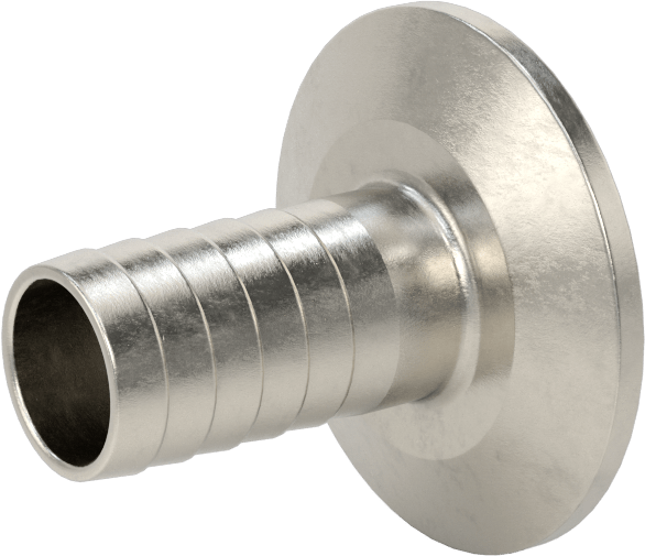 Ekstra Parlak Metal Hızlı Kelepçeli Boru Bağlantısı, Sıhhi, 1" Boru Dış Çapı için, 3/4" Hortum İç Çapı için Dikenli Uç