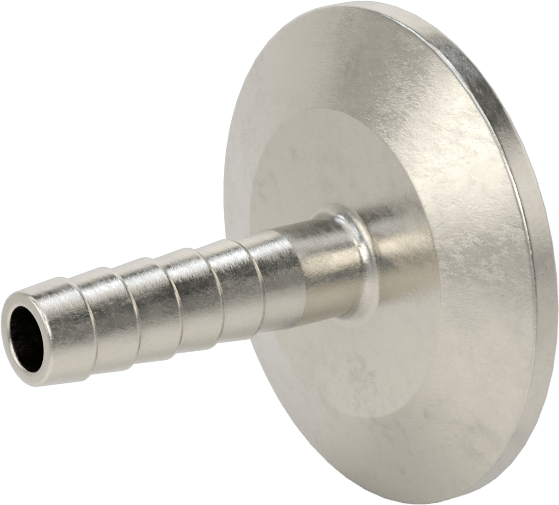 Ekstra Parlak Metal Hızlı Kelepçeli Boru Bağlantısı, Sıhhi, 1,5 inçlik boru dış çapı x 3/8 inçlik hortum iç çapı için dikenli