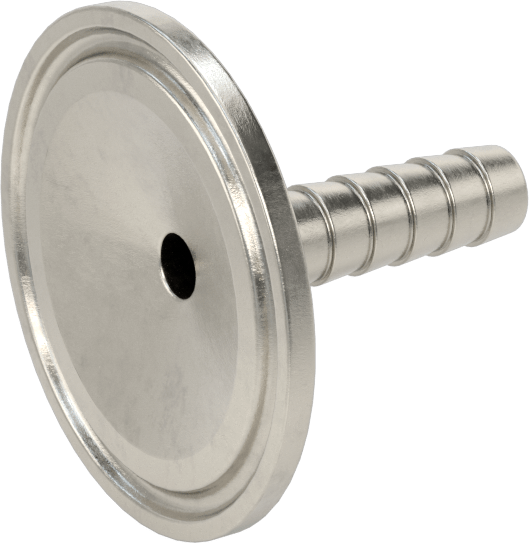 Ekstra Parlak Metal Hızlı Kelepçeli Boru Bağlantısı, Sıhhi, 1,5 inçlik boru dış çapı x 3/8 inçlik hortum iç çapı için dikenli