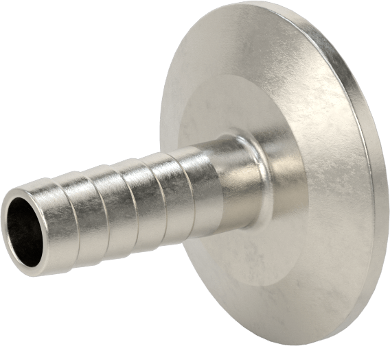 Ekstra Parlak Metal Hızlı Kelepçeli Boru Bağlantısı, Sıhhi, 1,5“ Boru Dış Çapı x Dikenli 1/2” Hortum İç Çapı için
