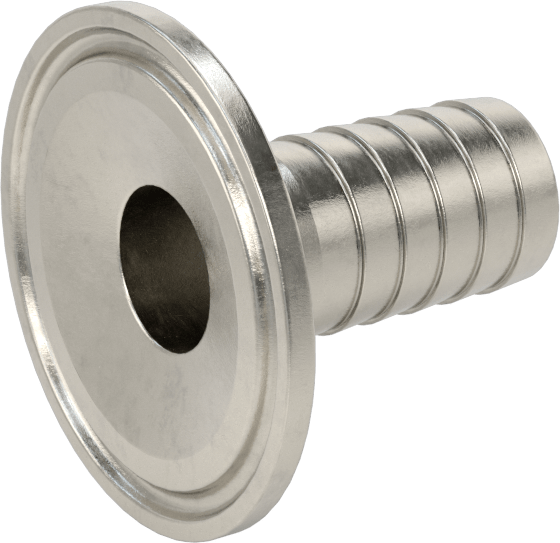 Ekstra Parlak Metal Hızlı Kelepçeli Boru Bağlantısı, Sıhhi, 1,5 inç Boru Dış Çapı x 3/4 inç Hortum İç Çapı için Dikenli