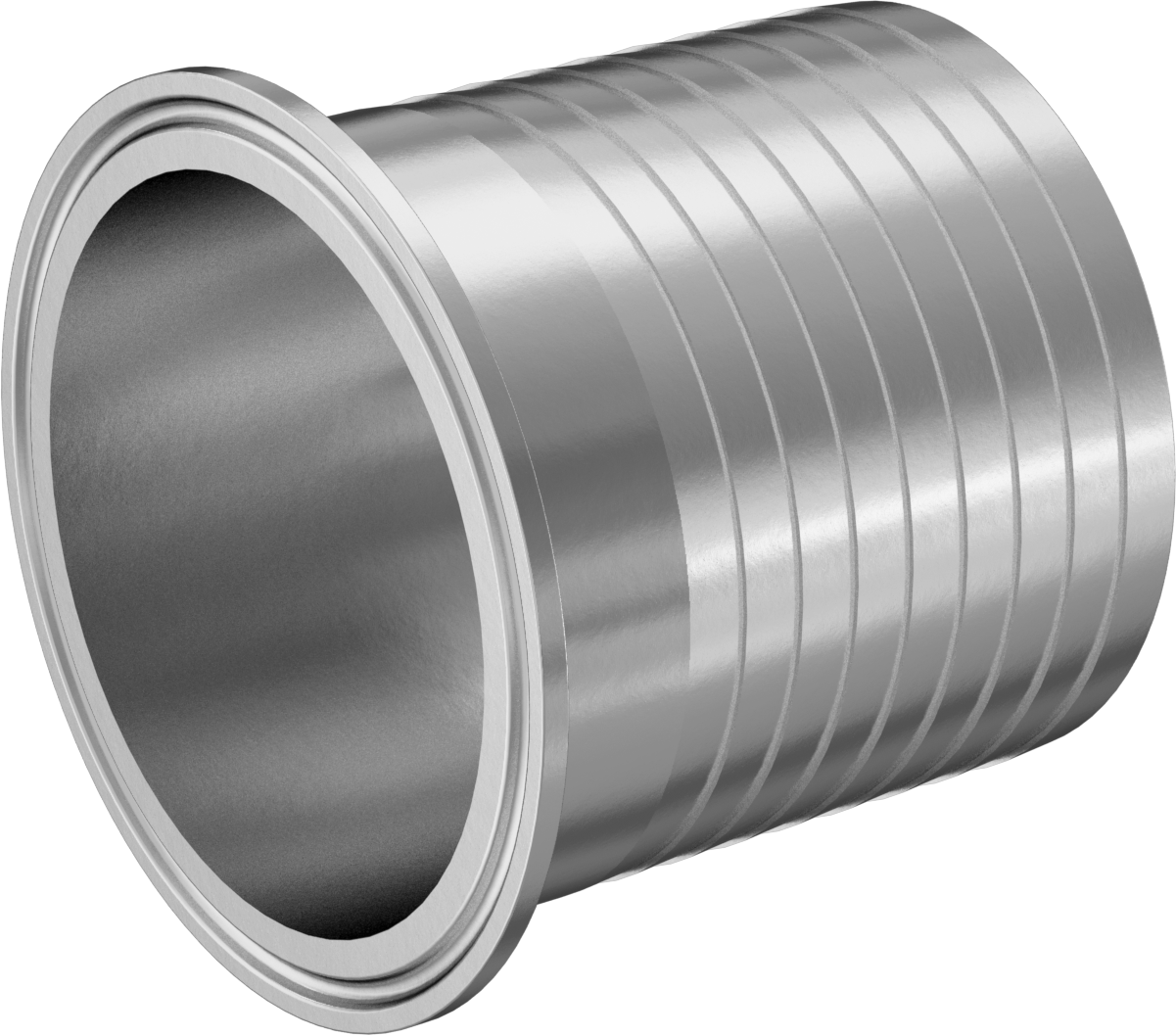 Ekstra Parlak Metal Hızlı Kelepçeli Boru Bağlantısı, Sıhhi, 3“ boru dış çapı x dikenli uç için 3” hortum iç çapı için