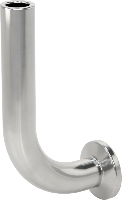 Ekstra Parlak Metal Hızlı Kelepçeli Boru Bağlantısı, Sıhhi, 90 Derece Adaptör, 1/2" Dış Çaplı Boru x Alın Kaynağı