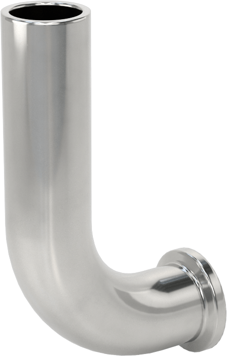 Ekstra Parlak Metal Hızlı Kelepçeli Boru Bağlantısı, Sıhhi, 90 Derece Adaptör, 3/4" Boru Dış Çapı x Alın Kaynağı