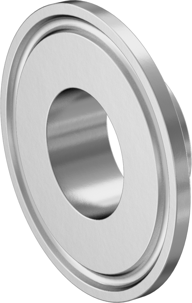 Ekstra Parlak Metal Hızlı Kelepçeli Boru Bağlantısı, 1 inç Dış Çaplı Boru x Alın Kaynağı için, 1,984 inç Flanş Dış Çap, 1/2" Uzunluk