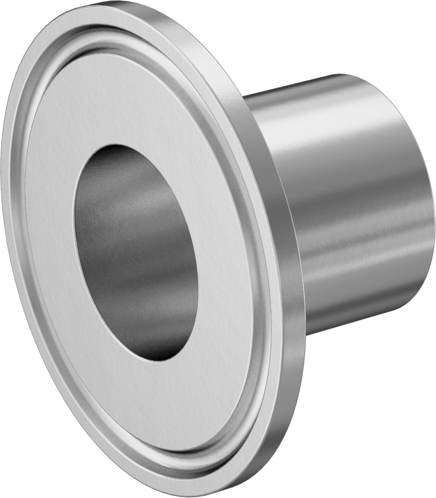 Ekstra Parlak Metal Hızlı Kelepçeli Boru Bağlantısı, Sıhhi, 1" Dış Çaplı Boru x Alın Kaynaklı Boru için, 1-1/8" Uzunluk