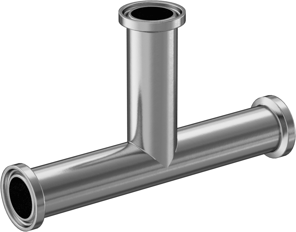 Ekstra Parlak Metal Hızlı Kelepçeli Boru Bağlantısı, Sıhhi, 3/4" Dış Çaplı Boru için Uzun T Bağlantı Elemanı