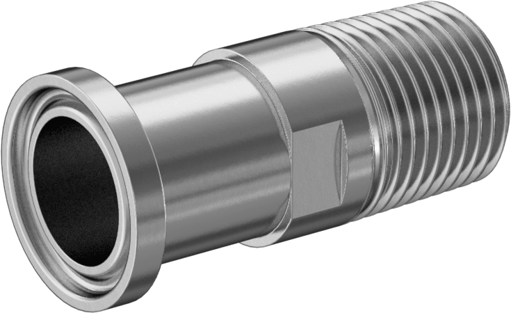 Ekstra Parlak Metal Hızlı Kelepçeli Boru Bağlantısı, Sıhhi, 3/4" Boru Dış Çap x 1/2 NPT Erkek için Adaptör