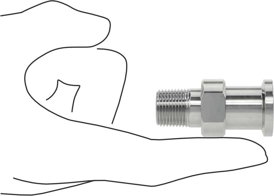 Ekstra Parlak Metal Hızlı Kelepçeli Boru Bağlantısı, Sıhhi, 1/2" Boru Dış Çapı x 3/8 NPT Erkek için Adaptör