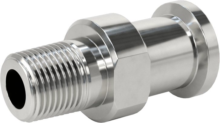 Ekstra Parlak Metal Hızlı Kelepçeli Boru Bağlantısı, Sıhhi, 1/2" Boru Dış Çapı x 3/8 NPT Erkek için Adaptör
