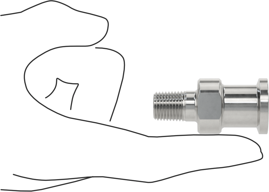 Ekstra Parlak Metal Hızlı Kelepçeli Boru Bağlantısı, Sıhhi, 3/4" Boru Dış Çap x 1/4 NPT Erkek için Adaptör