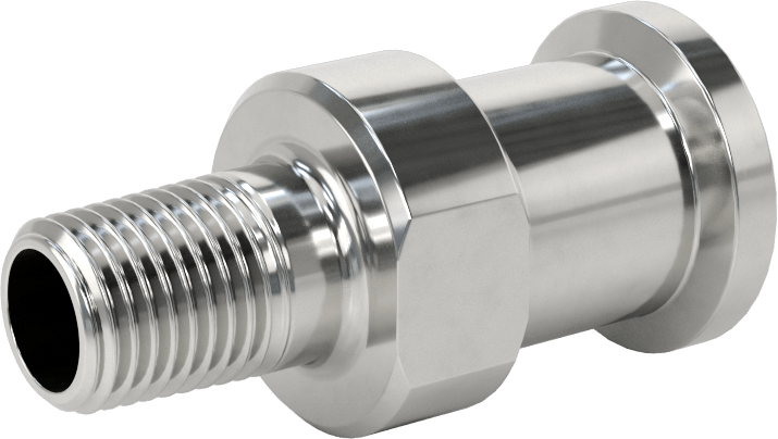 Ekstra Parlak Metal Hızlı Kelepçeli Boru Bağlantısı, Sıhhi, 3/4" Boru Dış Çap x 1/4 NPT Erkek için Adaptör