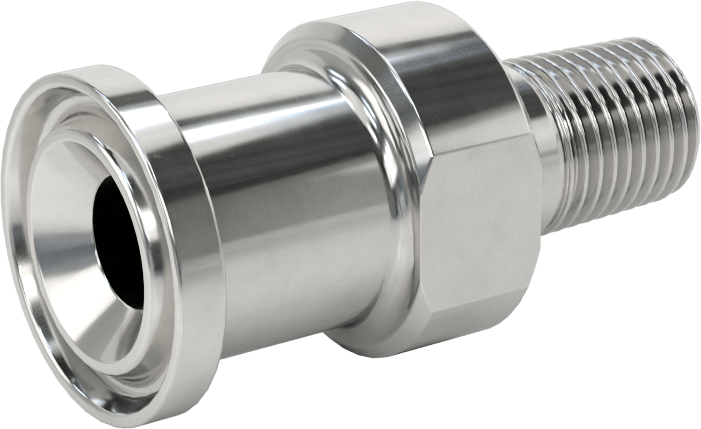Ekstra Parlak Metal Hızlı Kelepçeli Boru Bağlantısı, Sıhhi, 3/4" Boru Dış Çap x 1/4 NPT Erkek için Adaptör