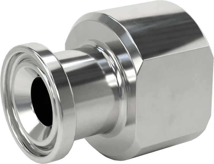 Ekstra Parlak Metal Hızlı Kelepçeli Boru Bağlantısı, Sıhhi, 3/4" Dış Çap x 1/4 NPT Dişi için Adaptör