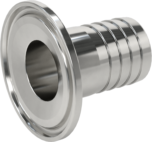 Ekstra Parlak Metal Hızlı Kelepçeli Boru Bağlantısı, Sıhhi, 1-1/2“ Boru Dış Çapı x 1” Hortum İç Çapı için Dişli