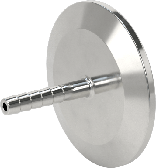 Ekstra Parlak Metal Hızlı Kelepçeli Boru Bağlantısı, Sıhhi, 2 inç Boru Dış Çapı için, 1/4" Hortum İç Çapı için Dikenli Uç
