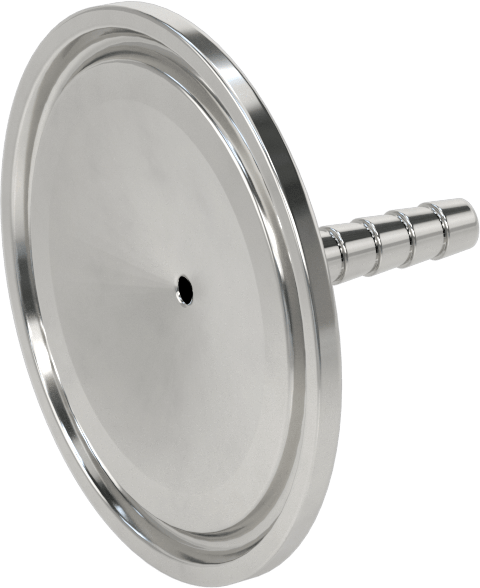 Ekstra Parlak Metal Hızlı Kelepçeli Boru Bağlantısı, Sıhhi, 2 inç Boru Dış Çapı için, 1/4" Hortum İç Çapı için Dikenli Uç