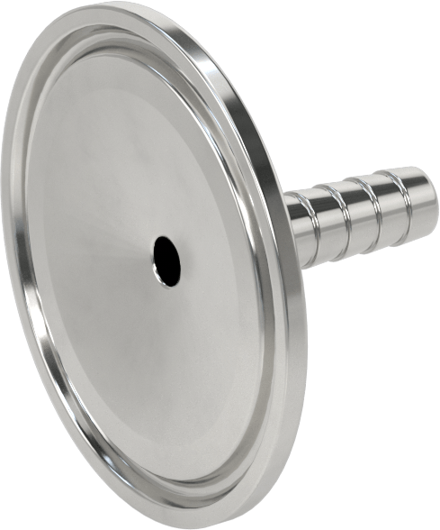 Ekstra Parlak Metal Hızlı Kelepçeli Boru Bağlantısı, Sıhhi, 2 inç Boru Dış Çapı için, 3/8" İç Çaplı Hortum için Çivili Uç
