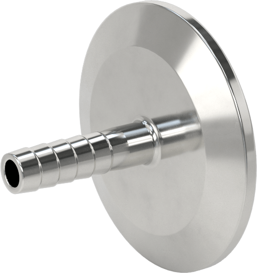Ekstra Parlak Metal Hızlı Kelepçeli Boru Bağlantısı, Sıhhi, 2 inç Boru Dış Çapı için, 3/8" İç Çaplı Hortum için Çivili Uç