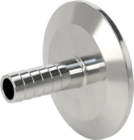 Ekstra Parlak Metal Hızlı Kelepçeli Boru Bağlantısı, Sıhhi, 2 inç Boru Dış Çapı için, 1/2" Hortum İç Çapı için Dikenli Uç