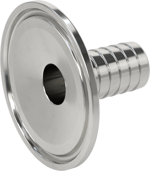 Ekstra Parlak Metal Hızlı Kelepçeli Boru Bağlantısı, Sıhhi, 2 inç Boru Dış Çapı için, 3/4" Hortum İç Çapı için Dikenli Uç