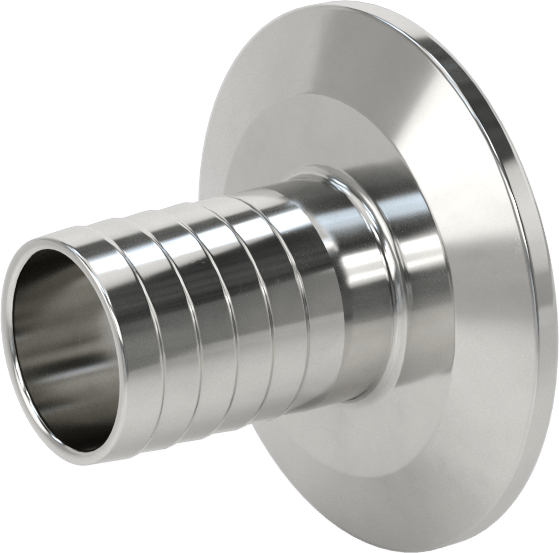 Ekstra Parlak Metal Hızlı Kelepçeli Boru Bağlantısı, Sıhhi, 2“ Boru Dış Çapı x 1” Hortum İç Çapı için Dikenli Uç