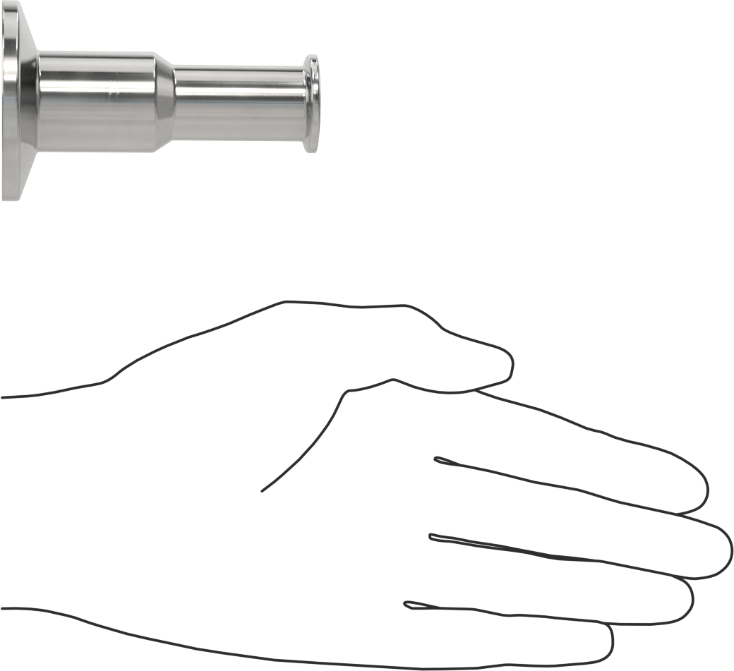 Ekstra Parlak Metal Hızlı Kelepçeli Boru Bağlantısı, Sıhhi, 1“ x 3/4” Boru Dış Çapı için Redüktör, 3-1/8" Uzunluk