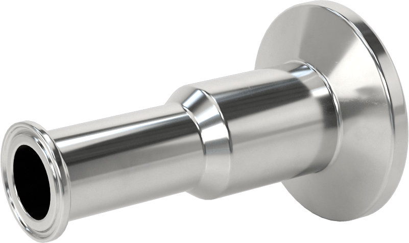 Ekstra Parlak Metal Hızlı Kelepçeli Boru Bağlantısı, Sıhhi, 1“ x 3/4” Boru Dış Çapı için Redüktör, 3-1/8" Uzunluk