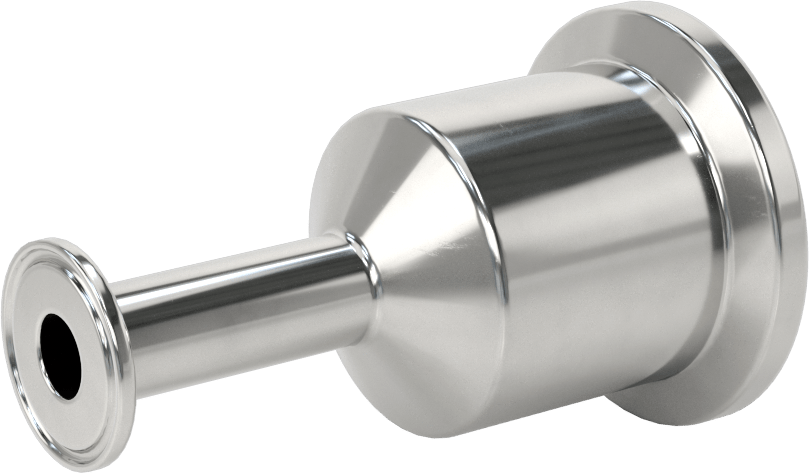 Ekstra Parlak Metal Hızlı Kelepçeli Boru Bağlantısı, Sıhhi, 1-1/2“ x 1/2” Dış Çaplı Boru için Redüktör, 3-1/4" Uzunluk