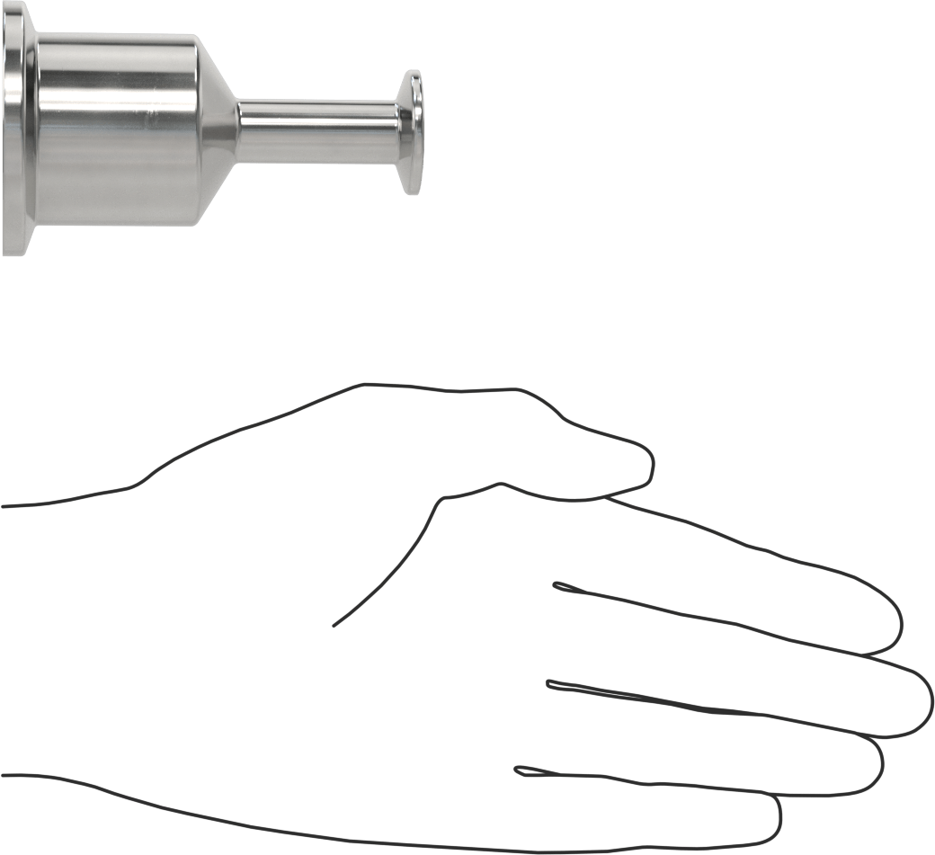 Ekstra Parlak Metal Hızlı Kelepçeli Boru Bağlantısı, Sıhhi, 1-1/2“ x 1/2” Dış Çaplı Boru için Redüktör, 3-1/4" Uzunluk