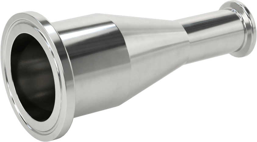 Ekstra Parlak Metal Hızlı Kelepçeli Boru Bağlantısı, Sıhhi, 1-1/2“ x 3/4” Dış Çaplı Boru için Redüktör, 4" Uzunluk