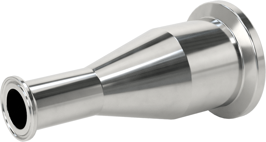 Ekstra Parlak Metal Hızlı Kelepçeli Boru Bağlantısı, Sıhhi, 1-1/2“ x 3/4” Dış Çaplı Boru için Redüktör, 4" Uzunluk