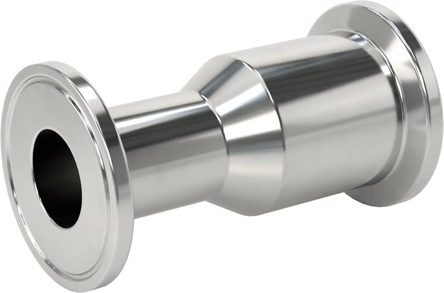 Ekstra Parlak Metal Hızlı Kelepçeli Boru Bağlantısı, Sıhhi, 1-1/2“ x 1” Dış Çaplı Boru için Redüktör, 3-1/2" Uzunluk