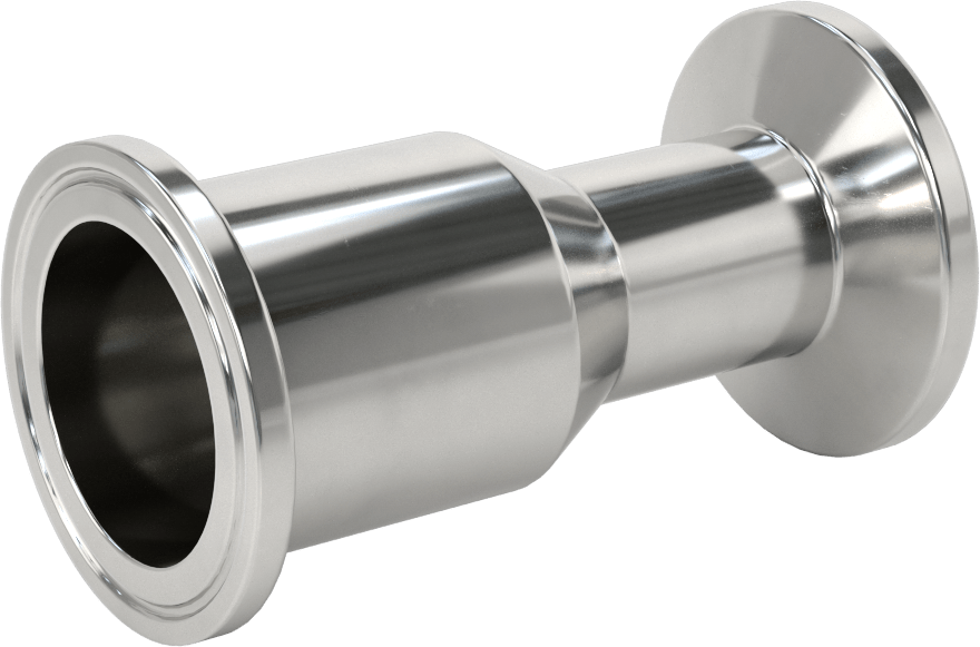 Ekstra Parlak Metal Hızlı Kelepçeli Boru Bağlantısı, Sıhhi, 1-1/2“ x 1” Dış Çaplı Boru için Redüktör, 3-1/2" Uzunluk
